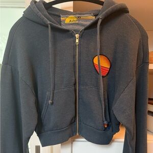 Aviator Nation Charcoal Cropped Hoodie